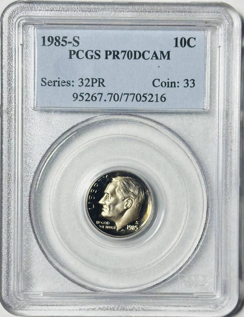 1985 S Roosevelt Dime PCGS PR 70 Uncirculated Proof (1 of 2)