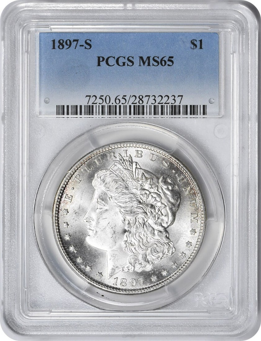 1897-S Morgan Silver Dollar MS65 PCGS Uncirculated Silver Coin (1 of 2)