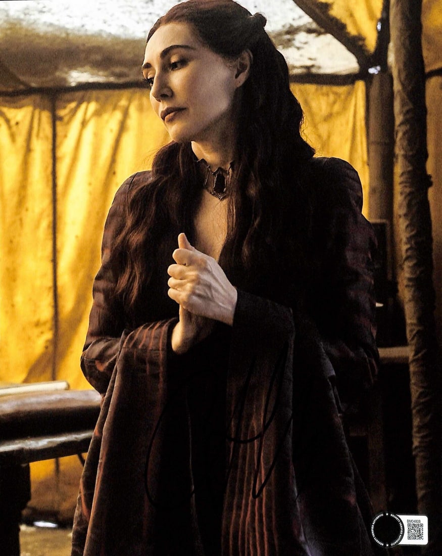 8x10 Autographed Photo Carice Van Houten as Melisandre Beckett Certified: 8x10 Autographed Photo Carice Van Houten as Melisandre Beckett Certified This is an original 8x10 inch photograph signed by Carice Van Houten, known for her role as Melisandre in the television series
