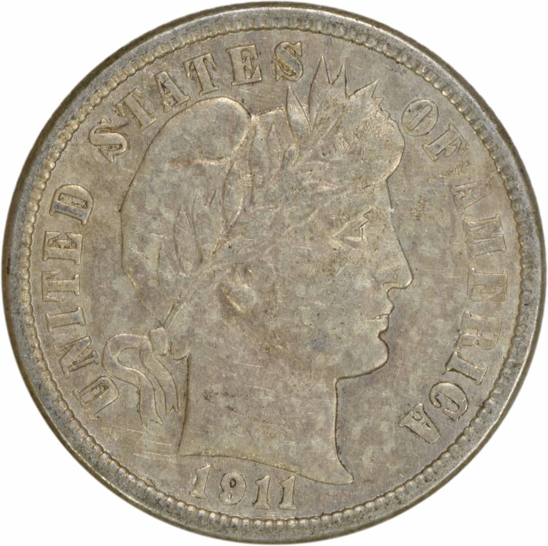 1911-D Barber Silver Dime AU Uncertified 10C US Coin (1 of 2)