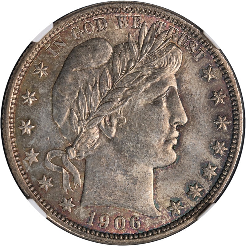 NGC MS62 1906-D Silver Barber Half Dollar with Exceptional Luster (1 of 4)