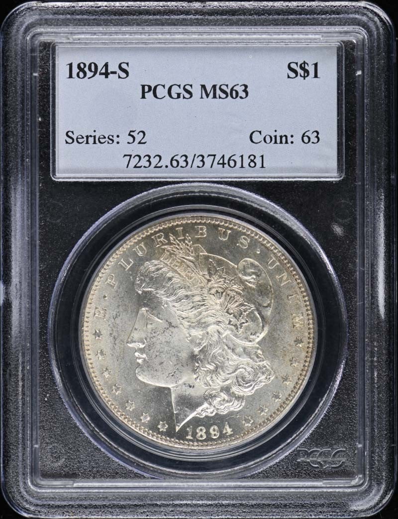 1894-S Morgan Dollar Uncirculated PCGS MS63 Certification (1 of 4)