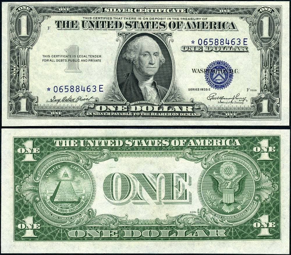 1935-E $1 Silver Certificate FR. 1614* E Block Choice Uncirculated (1 of 3)