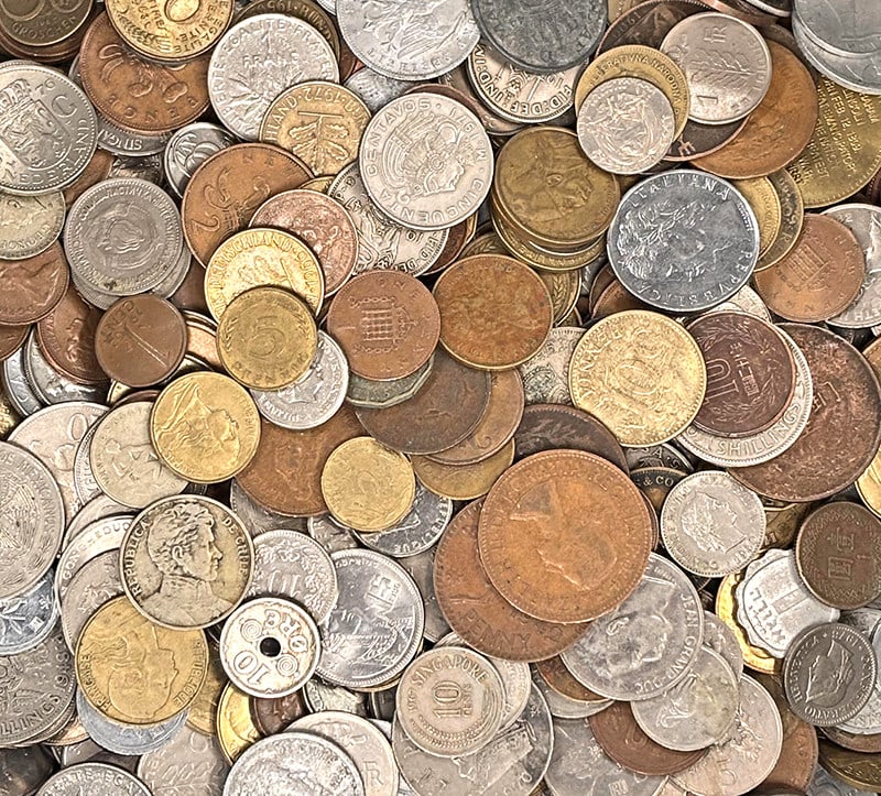 5lbs Bulk Lot of Mixed Foreign World Coins - No Mexico/Canada (1 of 2)