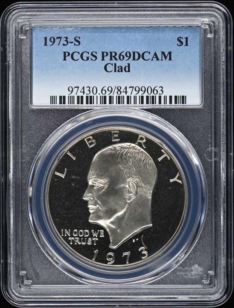 1973-S Ike Dollar PCGS PR69DCAM Proof San Francisco Coin (1 of 2)