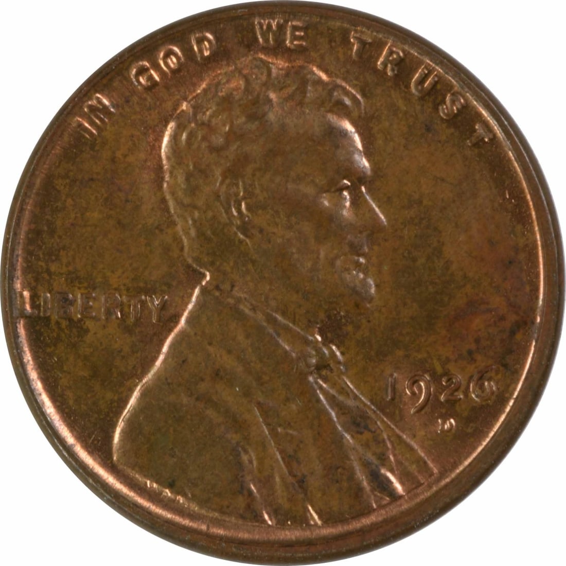 1926-D Lincoln Wheat Cent Choice BU Uncertified Copper Coin (1 of 2)