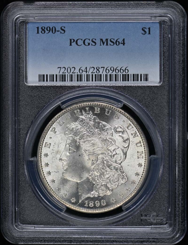 1890-S Morgan Dollar PCGS MS64 Uncirculated San Francisco Coin (1 of 2)