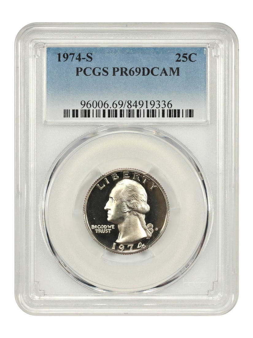 PCGS PR69DCAM 1974-S Washington Quarter Proof Coin (1 of 6)