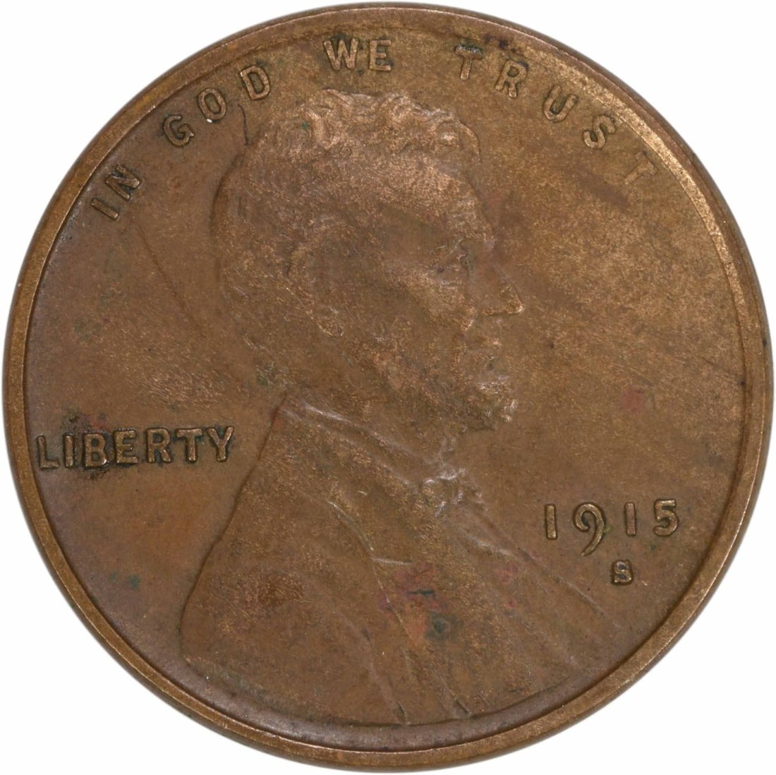 1915-S Lincoln Wheat Cent EF Uncertified Copper Coin (1 of 2)