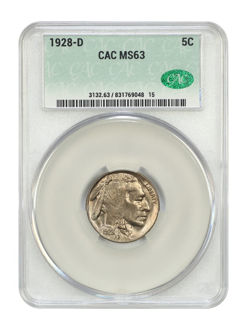1928-D Buffalo Nickel CACG MS63 Uncirculated 5C (1 of 4)