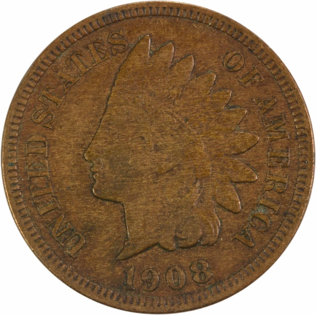 1908-S Indian Head Cent VF Uncertified San Francisco Mint (1 of 2)