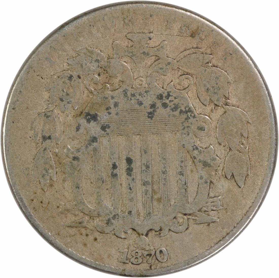 1870 Shield Nickel 5C VG Uncertified Philadelphia Mint (1 of 2)