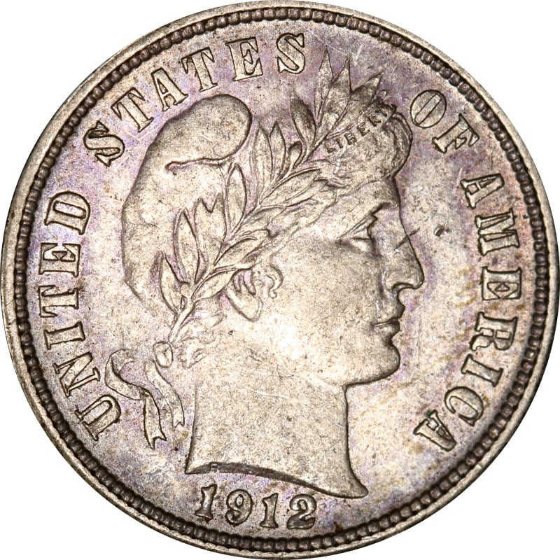 1912-D Barber Dime Silver Uncertified Circulated Coin (1 of 2)