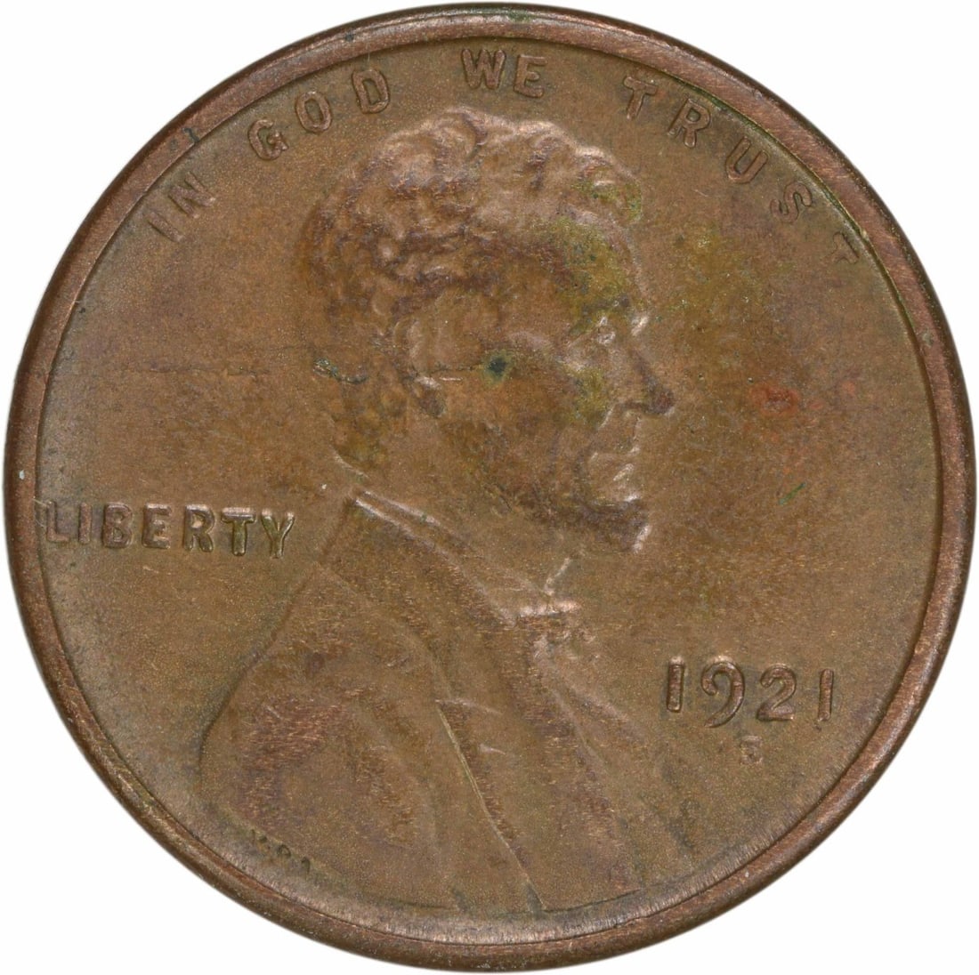 1921-S Lincoln Wheat Cent AU Uncertified Copper Coin (1 of 2)