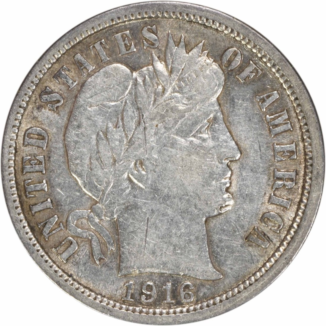 1916 Barber Silver Dime AU Uncertified 90% Silver 10C: 1916 Barber Silver Dime AU Uncertified 90% Silver 10C This 1916 Barber Silver Dime showcases a beautiful design by Charles E. Barber. Struck in Philadelphia, this coin is composed of 90% silver and 10