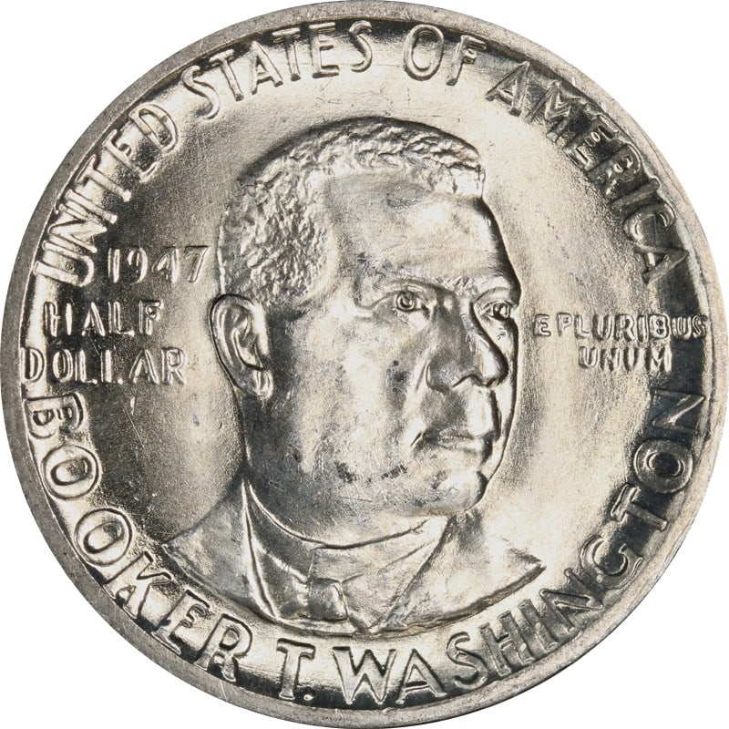 1947 Denver Silver Half Dollar Commemorating Booker T Washington (1 of 2)