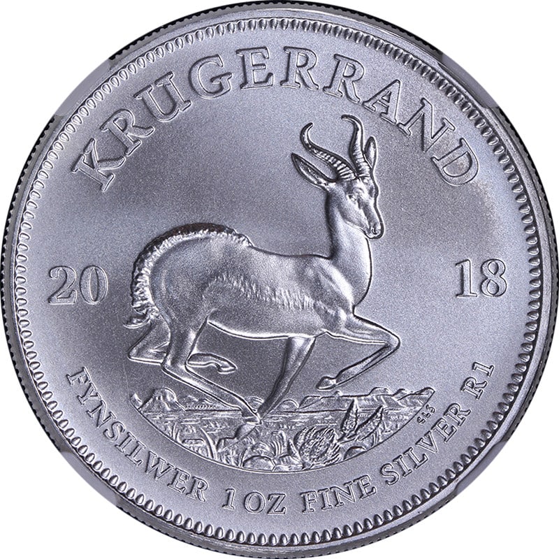NGC MS70 2018 Silver Krugerrand 1 Oz Ed Harbuz Signed Label South Africa: NGC MS70 2018 Silver Krugerrand 1 Oz Ed Harbuz Signed Label South Africa This 2018 South Africa 1 Ounce Silver Krugerrand features a perfect MS70 grade, certified by NGC. The coin is composed of .999