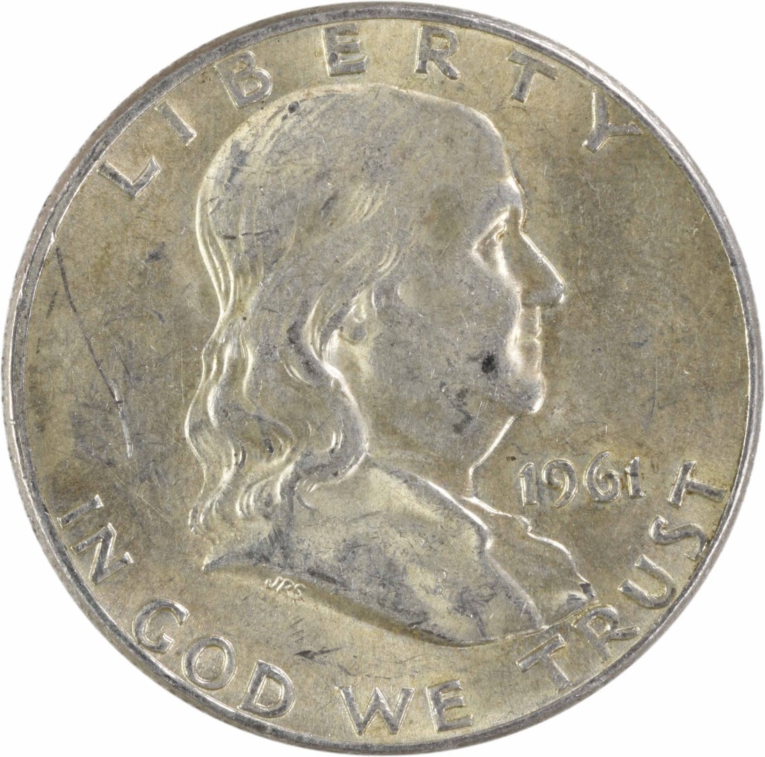 Franklin 1961-D Half Dollar 90 Percent Silver AU Grade Uncertified (1 of 2)