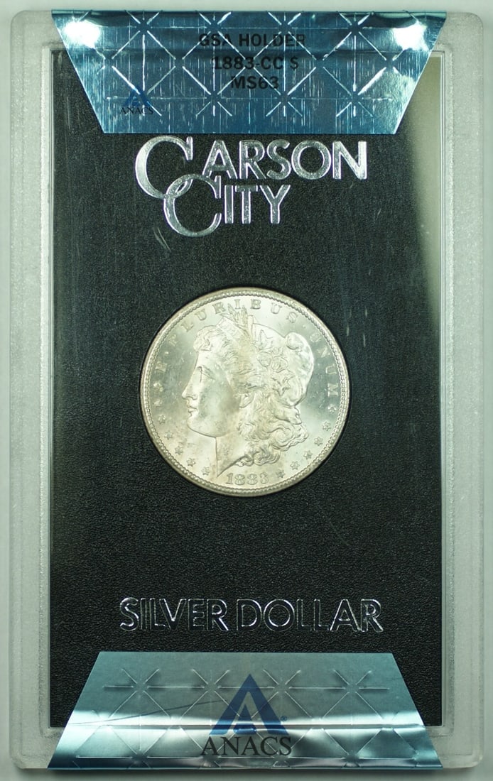 1883-CC Morgan Dollar ANACS MS-63 GSA with Box and Certificate (1 of 3)