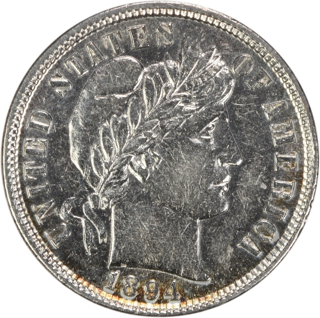 1894 Barber Dime 90 Percent Silver AU Grade Philadelphia Uncertified (1 of 2)