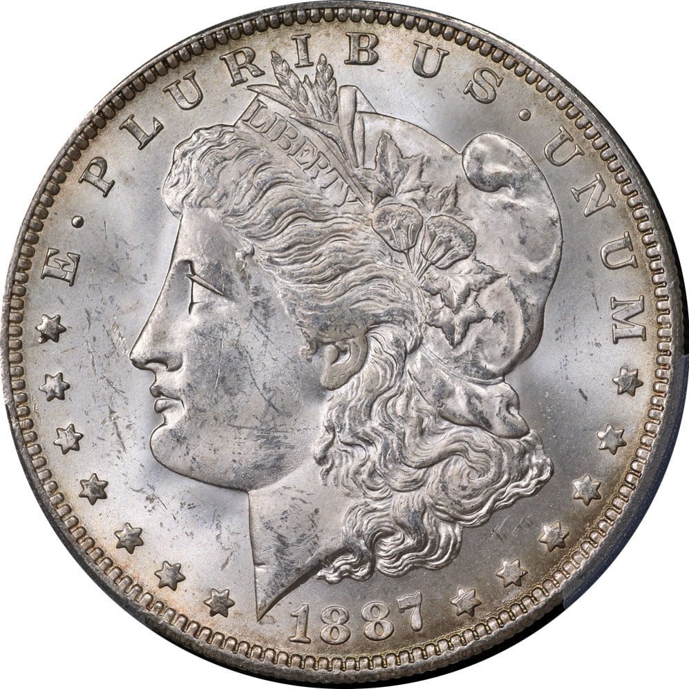 1887-O Morgan Silver Dollar PCGS MS63 Uncirculated with Fantastic Luster (1 of 4)