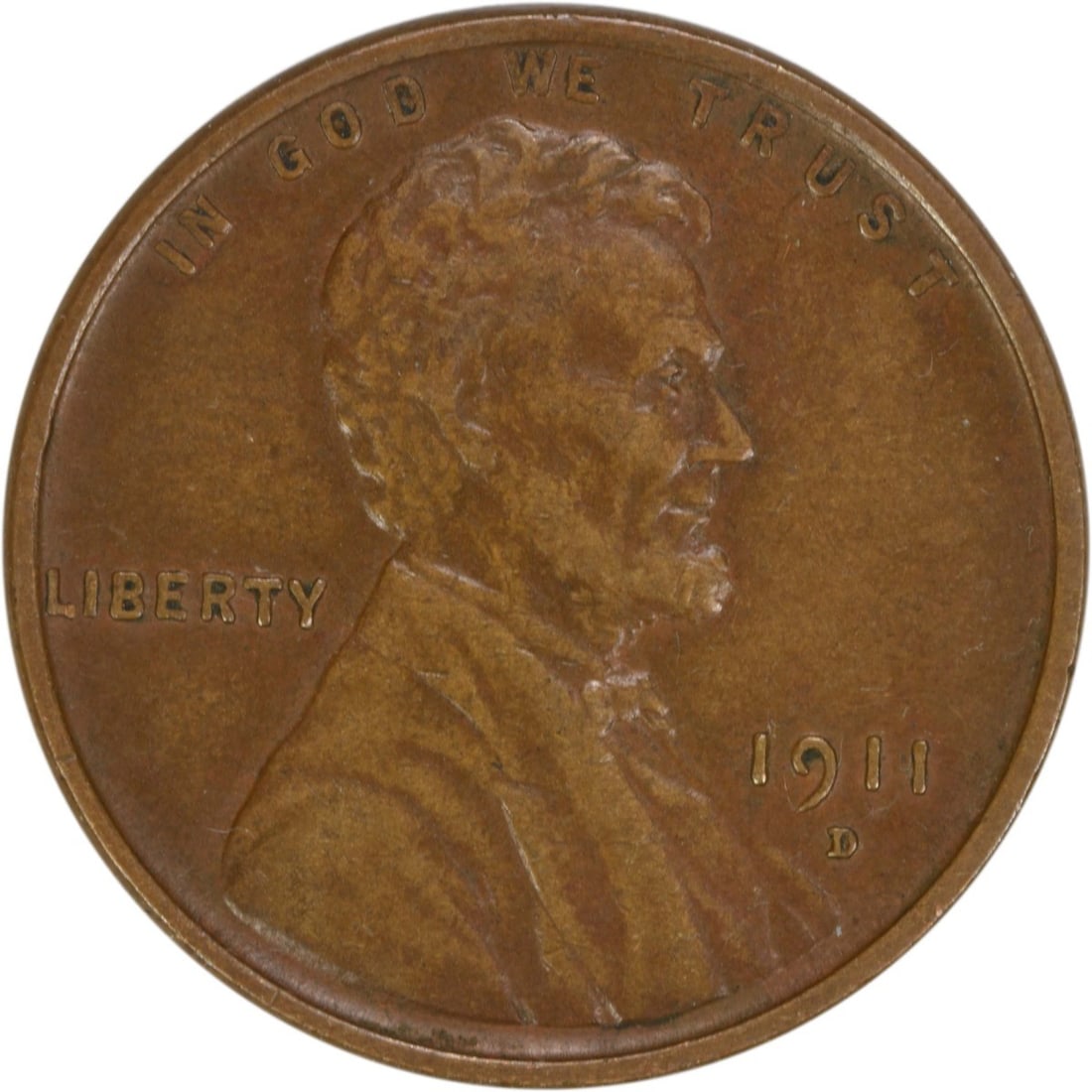 1911-D Lincoln Wheat Cent EF Circulated Copper Coin Uncertified (1 of 2)