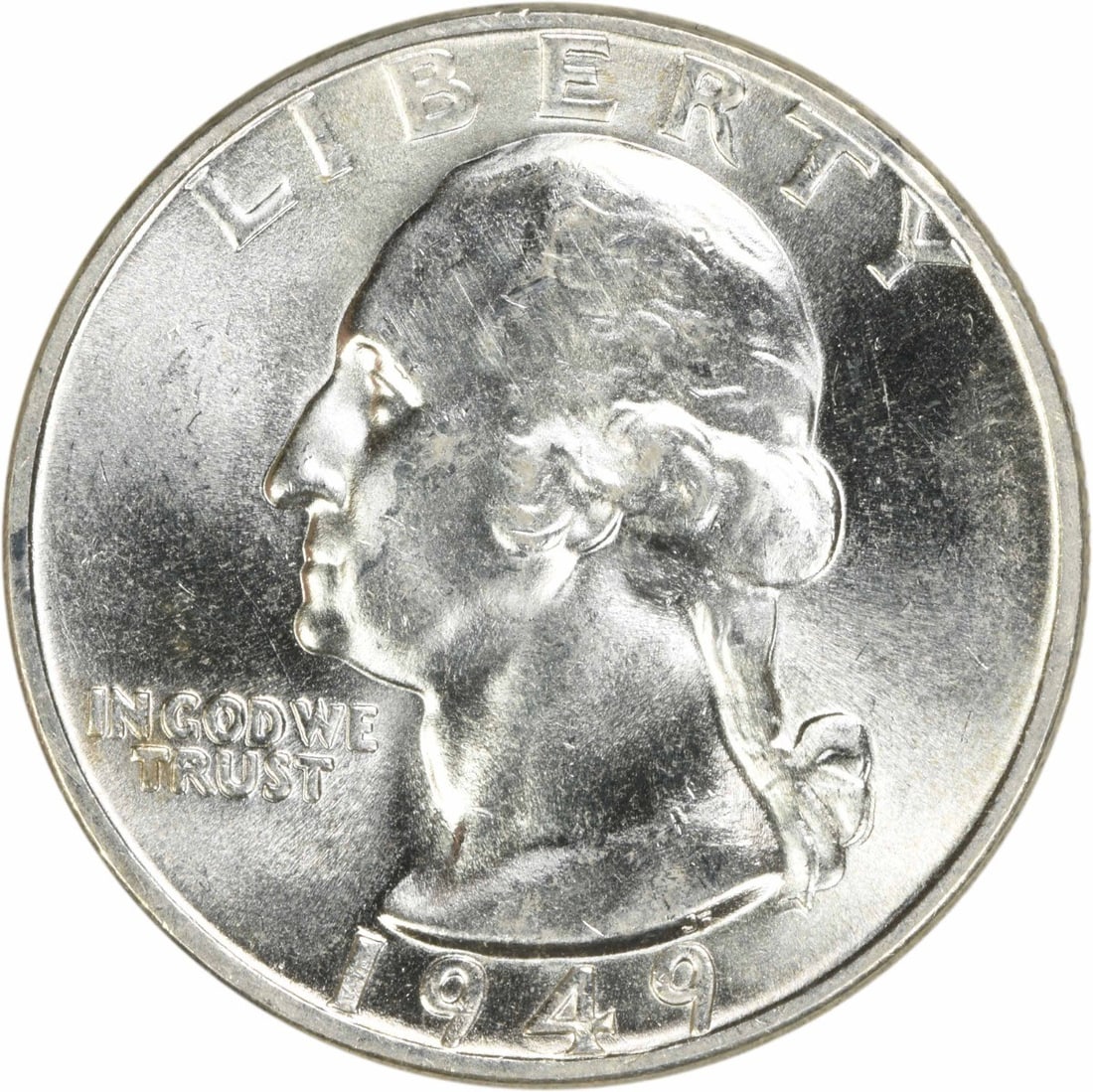 Choice BU Plus 1949 Silver 25C Washington Quarter Uncertified (1 of 2)