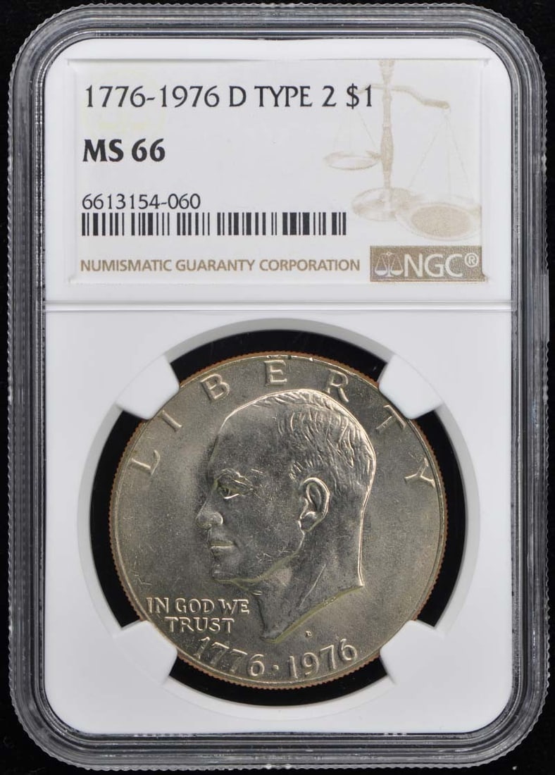 1976-D Type 2 Eisenhower Dollar NGC MS66 Uncirculated (1 of 2)
