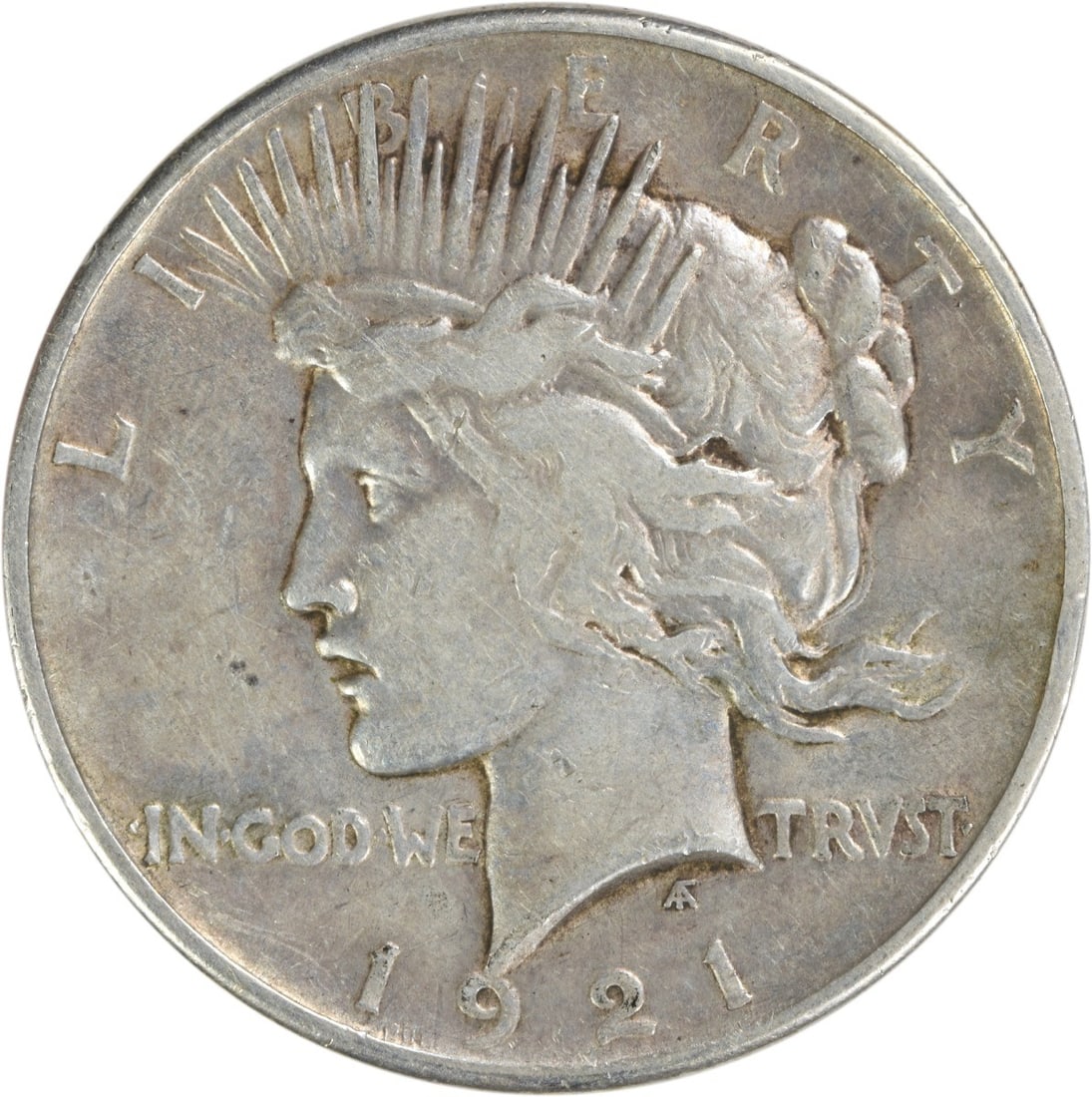 1921 Peace Silver Dollar VF Uncertified 90% Silver Coin: 1921 Peace Silver Dollar VF Uncertified 90% Silver Coin This 1921 Peace Silver Dollar is a classic collectible coin, featuring a design by Anthony de Francisci. It is in Very Fine (VF) condition and h