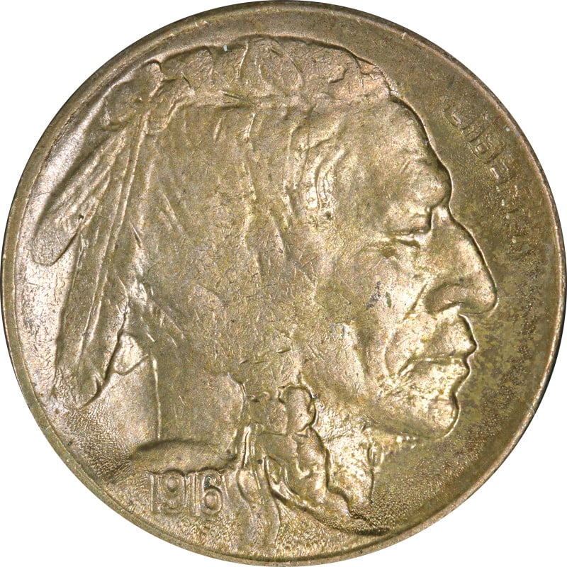 1916-S Buffalo Nickel Weak Strike Uncertified Coin (1 of 2)
