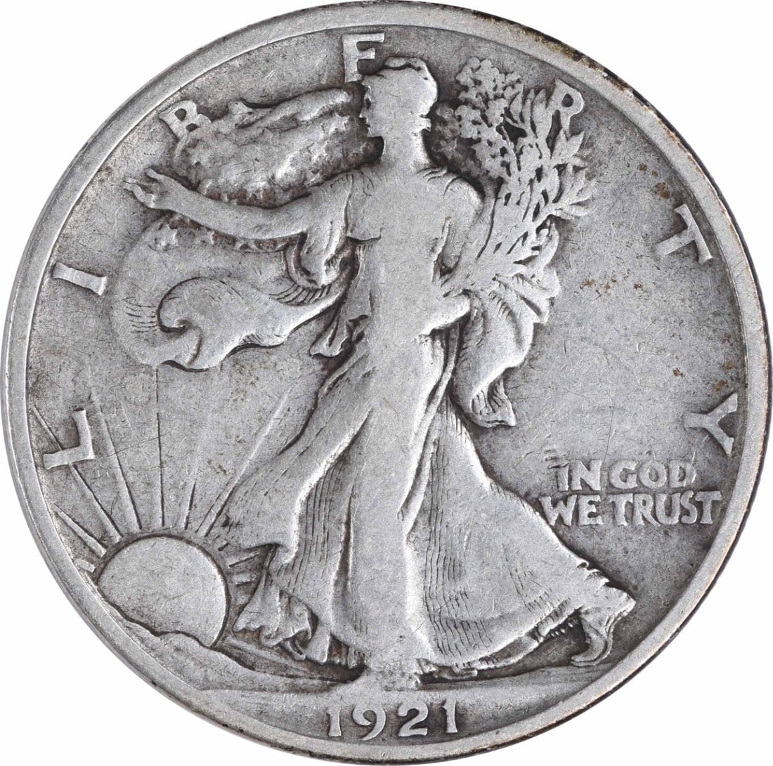1921-S Walking Liberty Half Dollar 50C Uncertified Silver Coin (1 of 2)