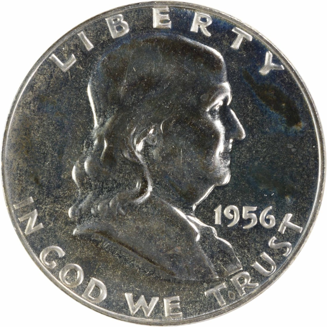 Choice Proof 1956 Franklin Half Dollar Silver Coin Uncertified: Choice Proof 1956 Franklin Half Dollar Silver Coin Uncertified This is a 1956 Franklin Silver Half Dollar in Choice Proof+ condition. The coin is uncirculated, uncertified, and features a proof strike