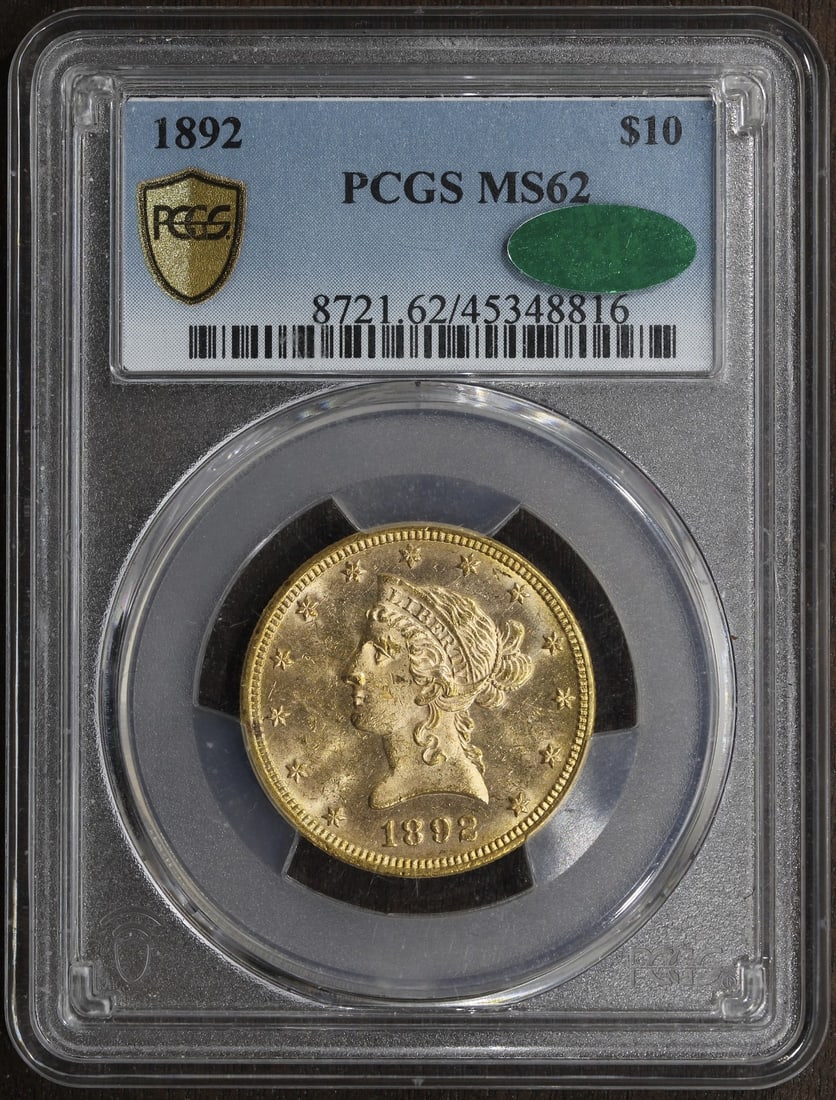 1892 MS62 PCGS Liberty Head $10 Gold Eagle Coin CAC Prooflike (1 of 3)
