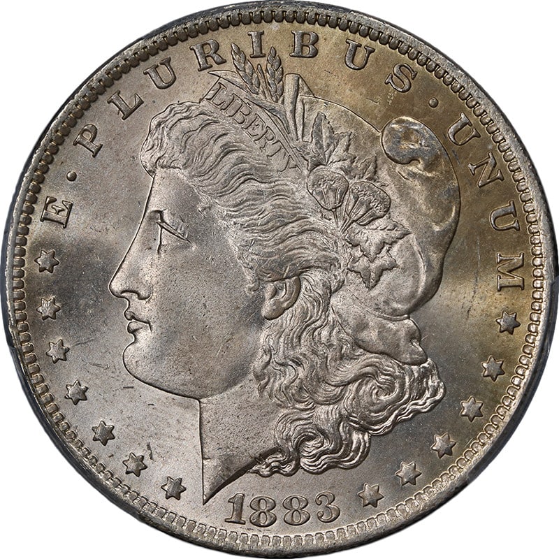 PCGS MS65 1883-O Morgan Silver Dollar Uncirculated US Coin: PCGS MS65 1883-O Morgan Silver Dollar Uncirculated US Coin This 1883-O Morgan Silver Dollar is certified by PCGS with an MS65 grade, indicating a well-preserved, uncirculated coin. It features attract