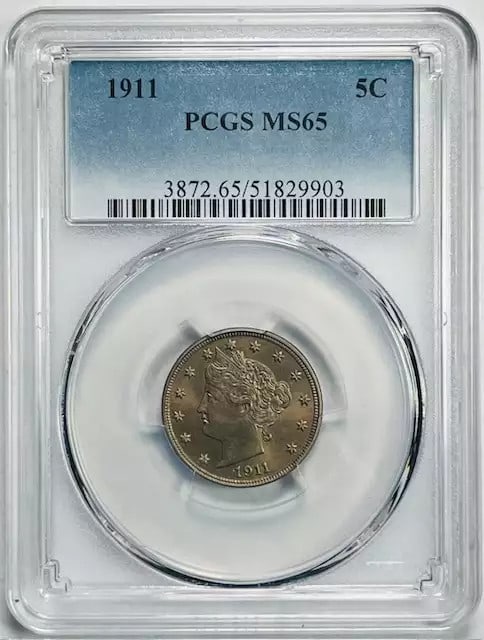 1911 P Liberty Head Nickel PCGS MS 65 Uncirculated: 1911 P Liberty Head Nickel PCGS MS 65 Uncirculated This 1911 P Liberty Head Nickel is a remarkable collectible, certified by PCGS with a grade of MS 65, indicating its uncirculated condition. Minted i