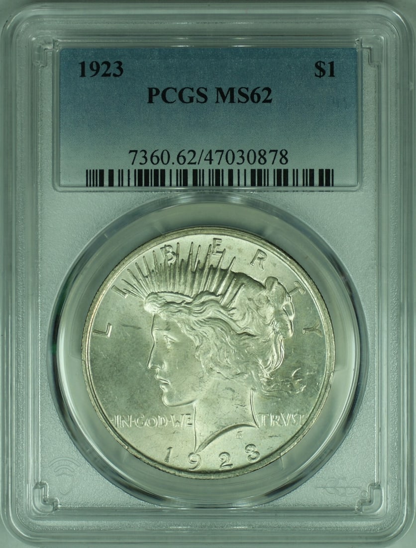 1923 Peace Dollar Silver Coin PCGS MS62 Certified Philadelphia Mint (1 of 2)