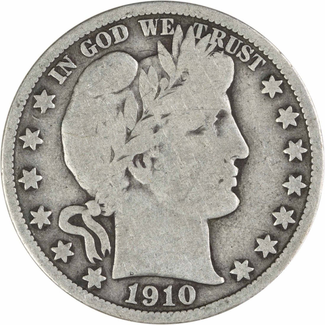 1910 United States Barber Half Dollar 90% Silver VG Grade Uncertified (1 of 2)