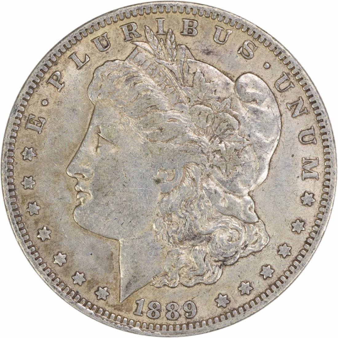 Morgan Dollar 1889 New Orleans Mint Silver Coin EF Grade Uncertified: Morgan Dollar 1889 New Orleans Mint Silver Coin EF Grade Uncertified This 1889-O Morgan Silver Dollar is a circulated coin featuring the iconic design by George T. Morgan. Struck at the New Orleans Mi