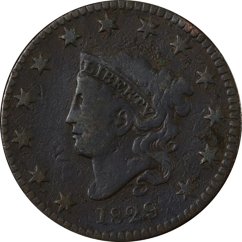 1829 United States Copper Large Cent Coin (1 of 2)