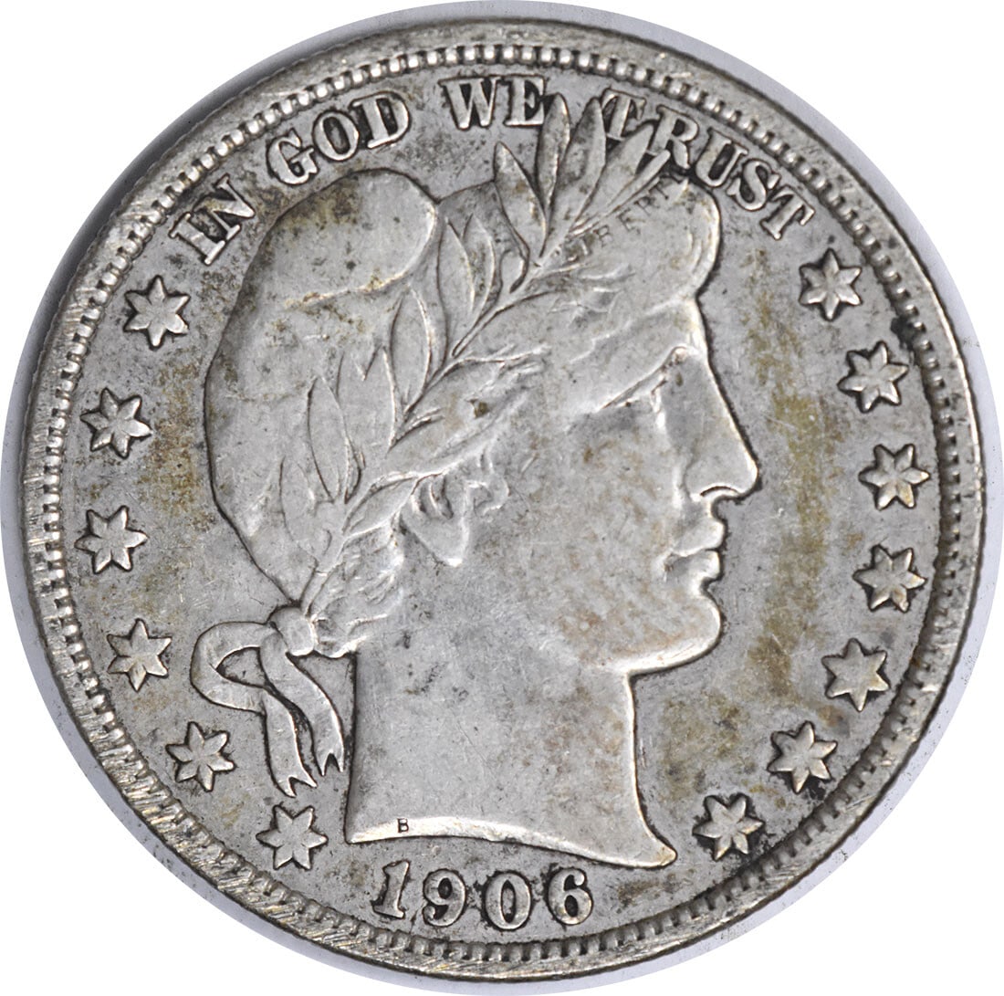 1906-D Barber Half Dollar 50C VF Uncertified 90% Silver (1 of 2)