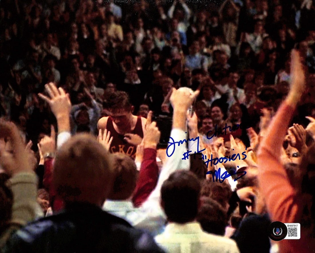 Maris Valainis Signed 8x10 Photo Jimmy Chitwood Beckett Certified: Maris Valainis Signed 8x10 Photo Jimmy Chitwood Beckett Certified This is an autographed 8x10 photograph of Maris Valainis, who portrayed "Jimmy Chitwood" in the classic film Hoosiers. The signature i