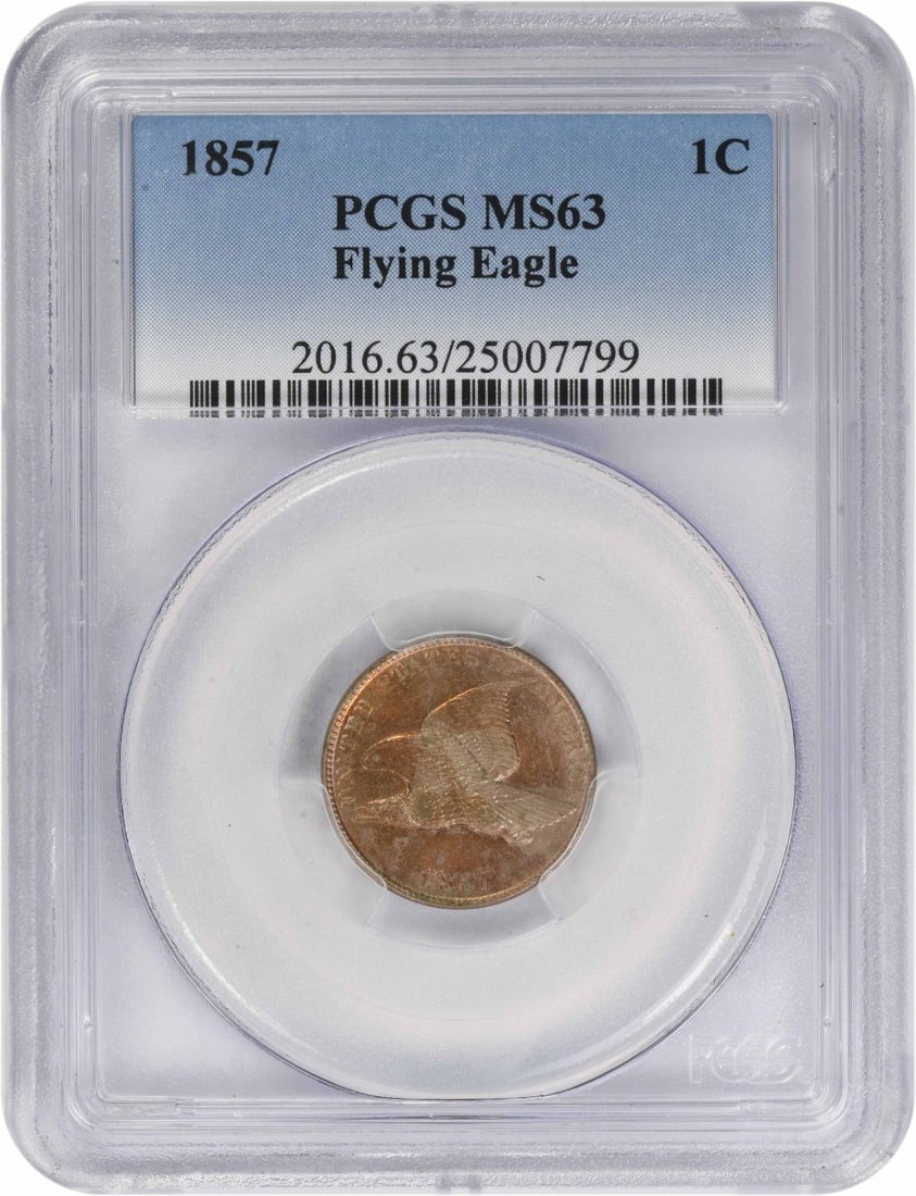 1857 Flying Eagle Small Cent PCGS MS63 Certified Uncirculated (1 of 4)