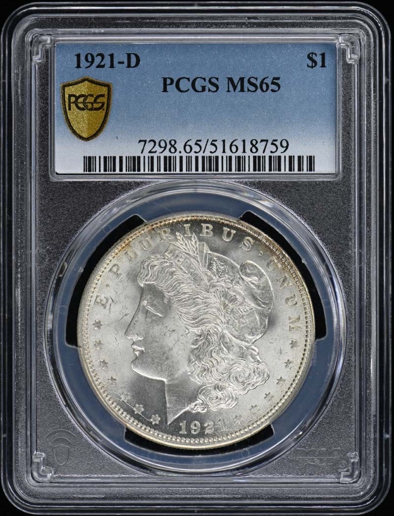 1921-D Morgan Dollar PCGS MS65 Uncirculated Denver Mint (1 of 2)