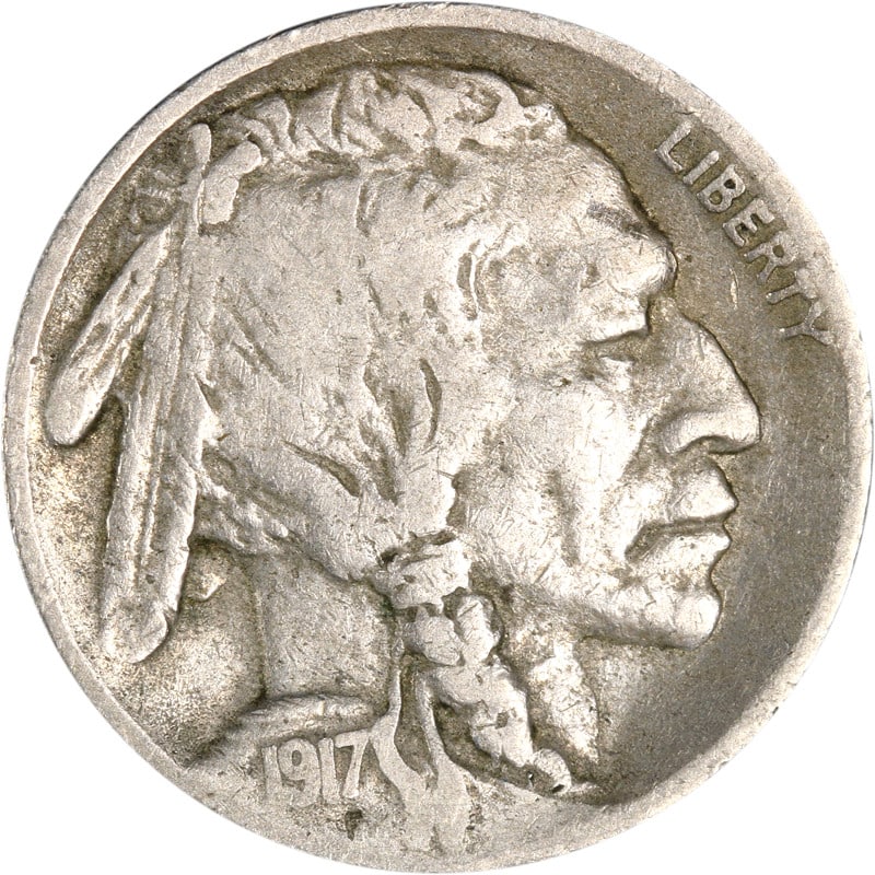 Circulated 1917 San Francisco Mint Buffalo Nickel Uncertified US Coin (1 of 2)
