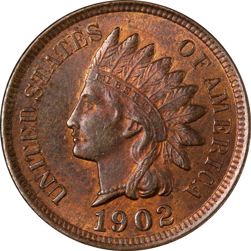 United States 1902 Copper Indian Head One Cent Coin (1 of 2)