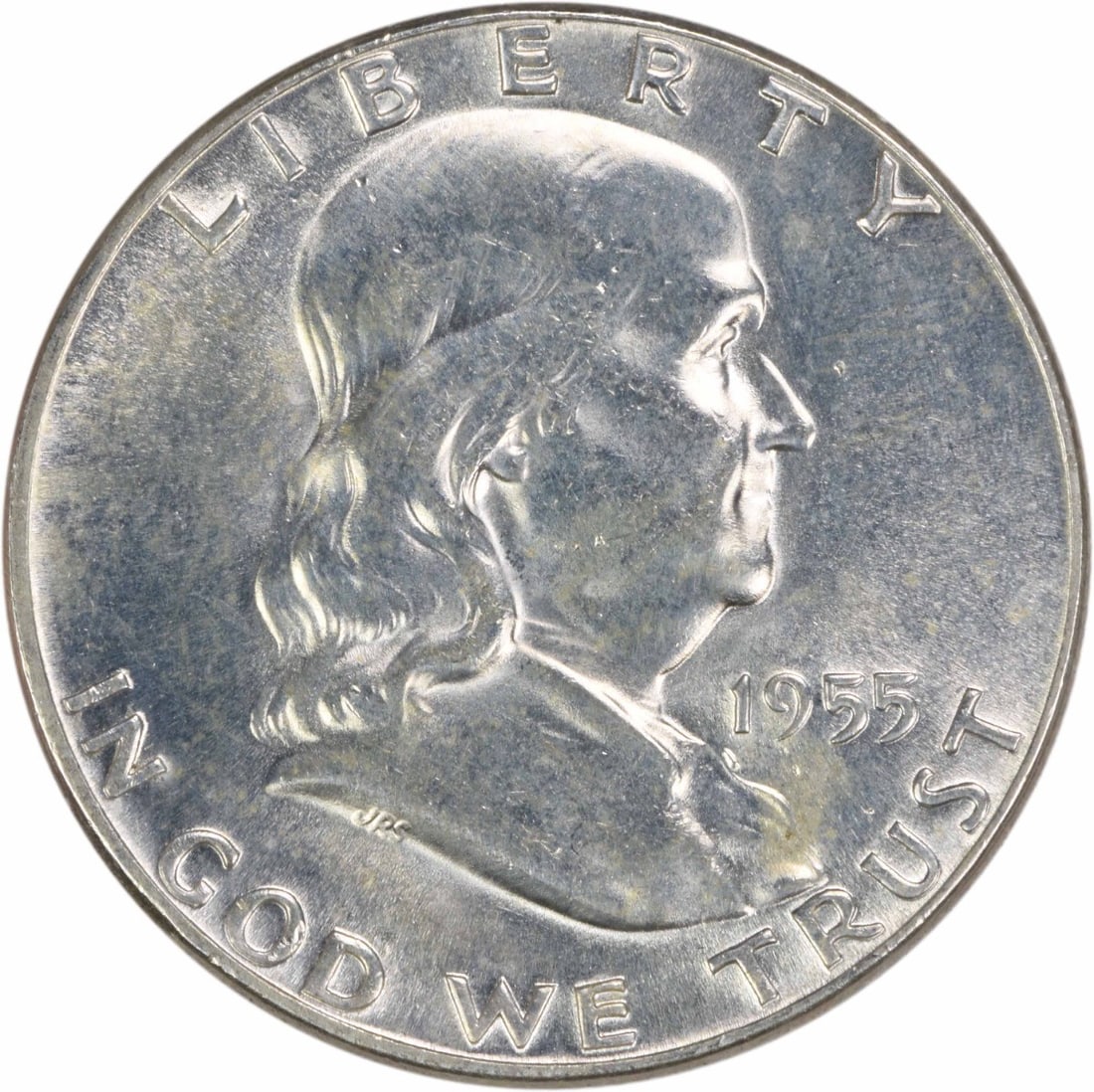Uncirculated 1955 Silver 50C Franklin Half Dollar Choice Brilliant Uncertified: Uncirculated 1955 Silver 50C Franklin Half Dollar Choice Brilliant Uncertified This is a 1955 Franklin Silver Half Dollar from the United States, featuring a Choice Brilliant Uncirculated (BU) grade.