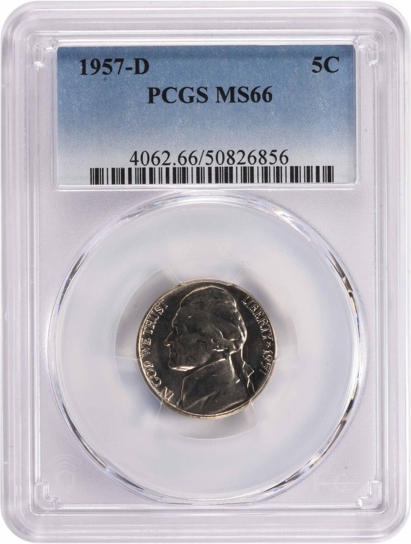 1957-D Jefferson Nickel MS66 PCGS Certified Uncirculated Coin (1 of 2)