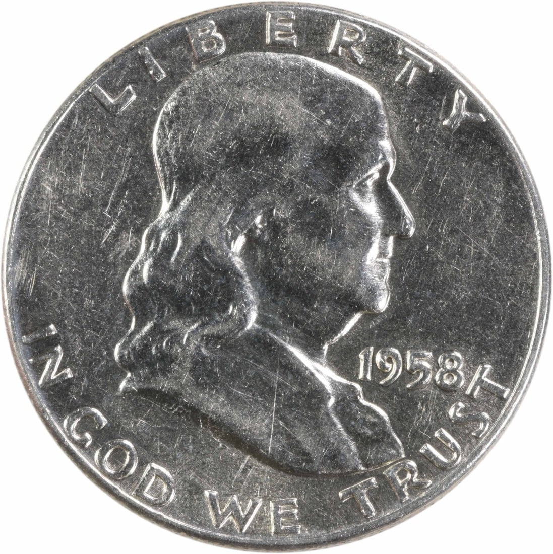 1958 Philadelphia Franklin 50C Silver Coin AU Grade Uncertified (1 of 2)