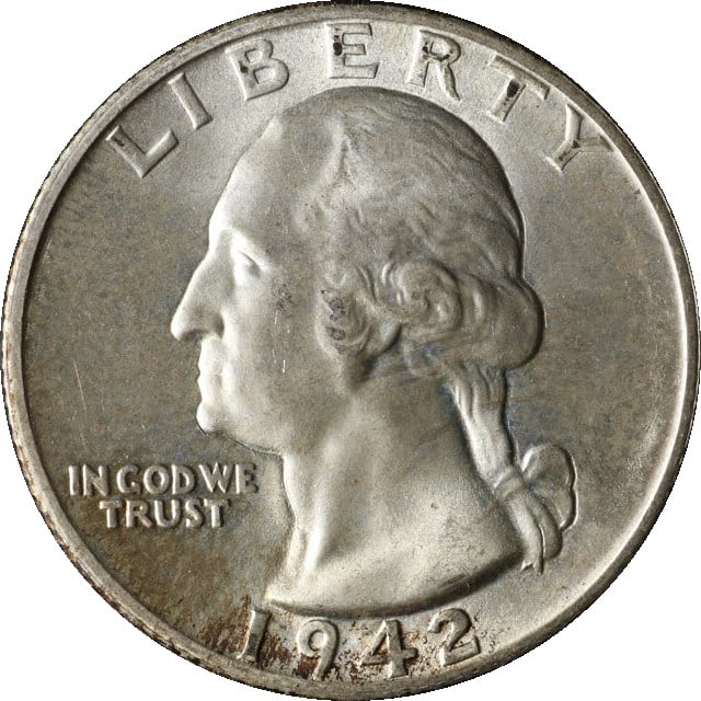 Circulated 1942 San Francisco Washington Quarter Coin United States (1 of 2)