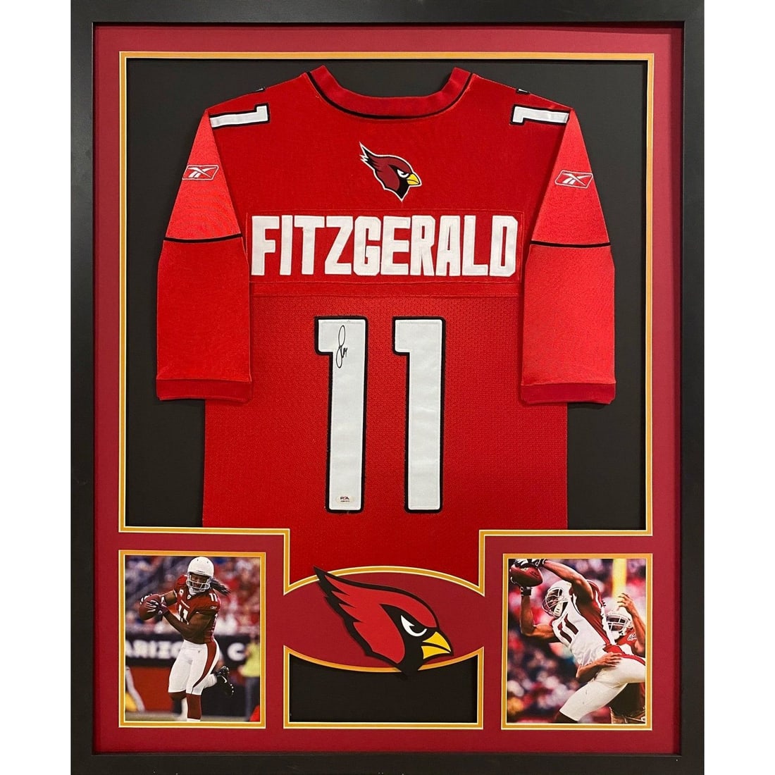 Larry Fitzgerald Signed Framed Jersey PSA/DNA Authentication Cardinals: Larry Fitzgerald Signed Framed Jersey PSA/DNA Authentication Cardinals Experience the legacy of Larry Fitzgerald with this signed and framed red jersey. Authenticated by PSA/DNA, a leader in sports me